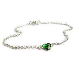 Bransoletka z zielonym kryształem - Bransoletki - Biżuteria
