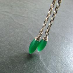 długie,zielone,onyks zielony - Kolczyki - Biżuteria