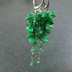 zielone,długie grona - Kolczyki - Biżuteria